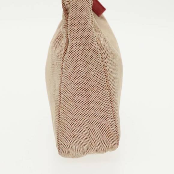 PRADA Sports Hand Bag Canvas Beige Red Silver Auth 98400 - Picture 3 of 16